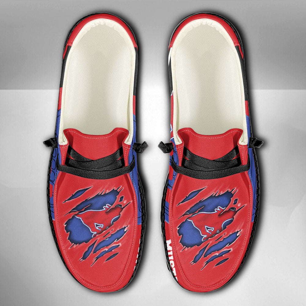 NCAA SMU Mustangs Custom Name Hey Dude Shoes 07 M7