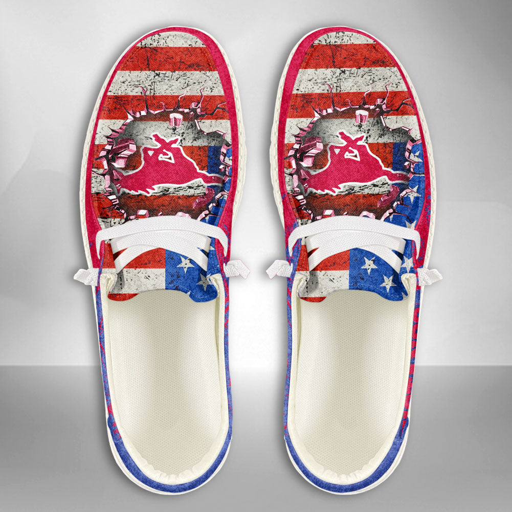 NCAA SMU Mustangs Custom Name Hey Dude Shoes 07 M79
