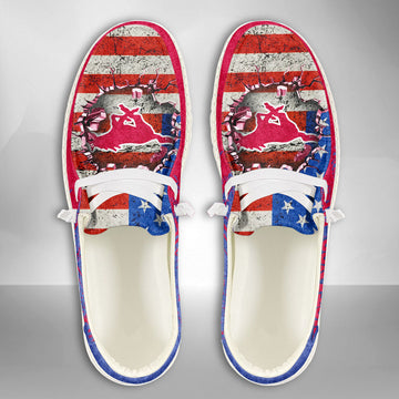 NCAA SMU Mustangs Custom Name Hey Dude Shoes 07 M79