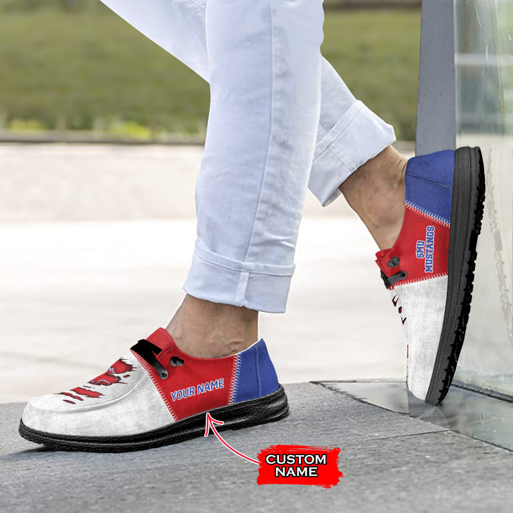 NCAA SMU Mustangs Custom Name Hey Dude Shoes 09 M79