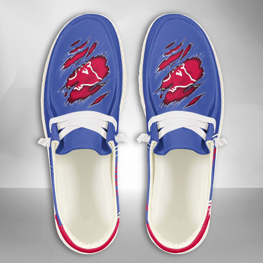 NCAA SMU Mustangs Custom Name Hey Dude Shoes 10 M79