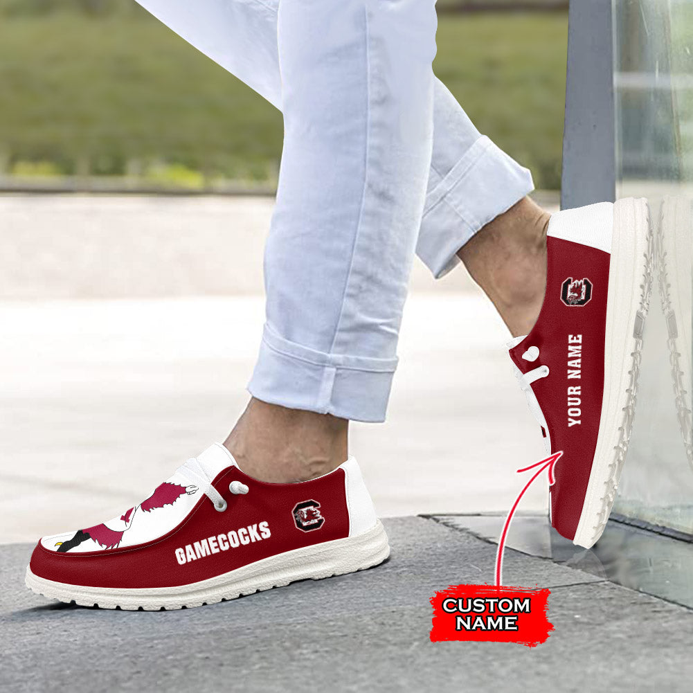 NCAA South Carolina Gamecocks - Custom Name Hey Dude Shoes 02