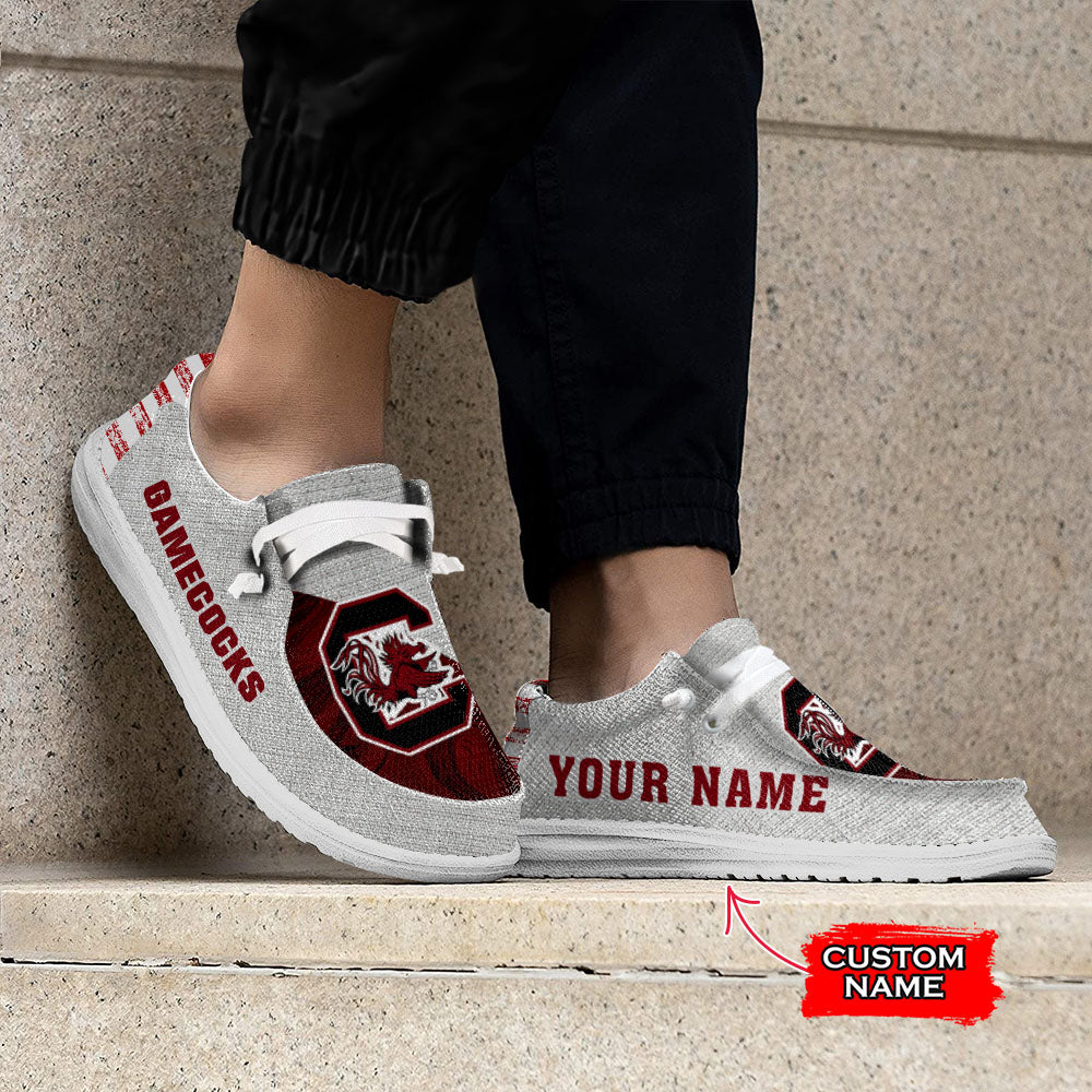 NCAA South Carolina Gamecocks Custom Name Hey Dude Shoes 13 M79