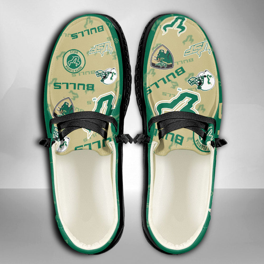NCAA South Florida Bulls Custom Name Hey Dude Shoes 02 M12