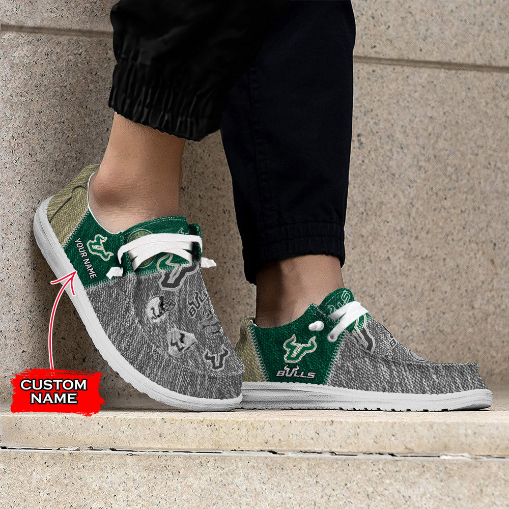 NCAA South Florida Bulls Custom Name Hey Dude Shoes 08 M79