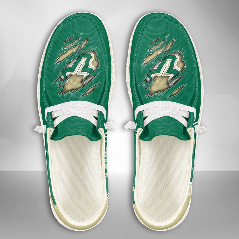 NCAA South Florida Bulls Custom Name Hey Dude Shoes 10 M79