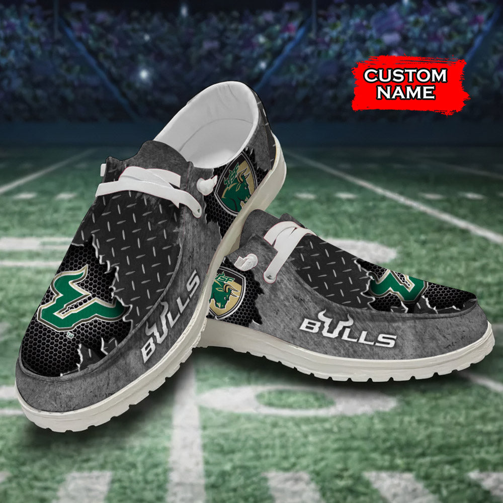 NCAA South Florida Bulls Custom Name Hey Dude Shoes 15 M79