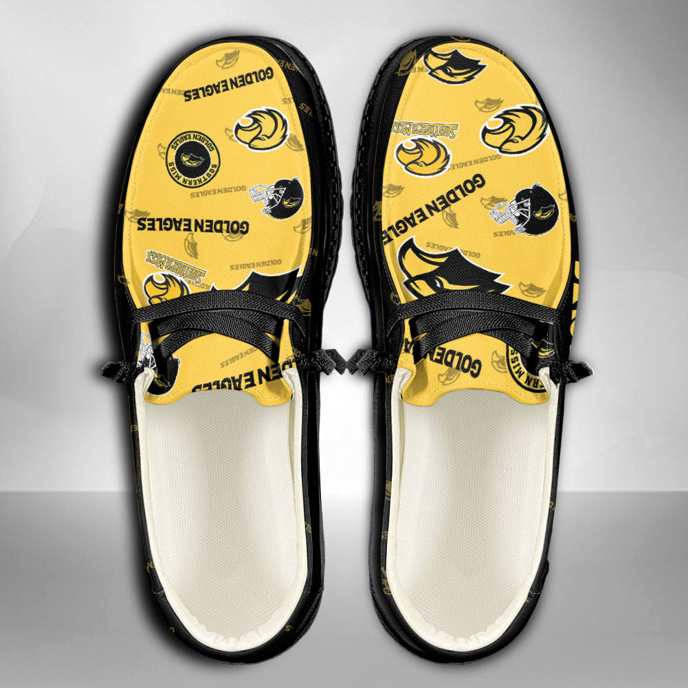 NCAA Southern Miss Golden Eagles Custom Name Hey Dude Shoes 01 M7