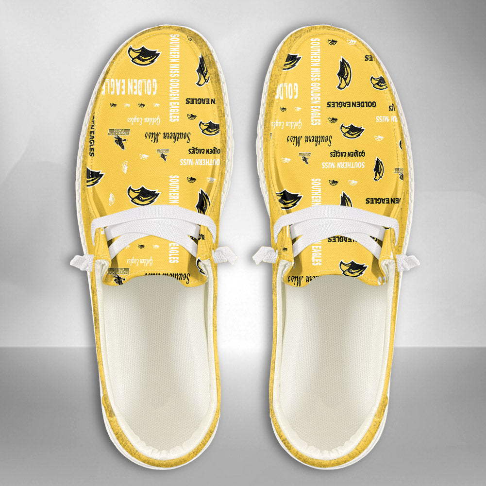 NCAA Southern Miss Golden Eagles Custom Name Hey Dude Shoes 04 M12