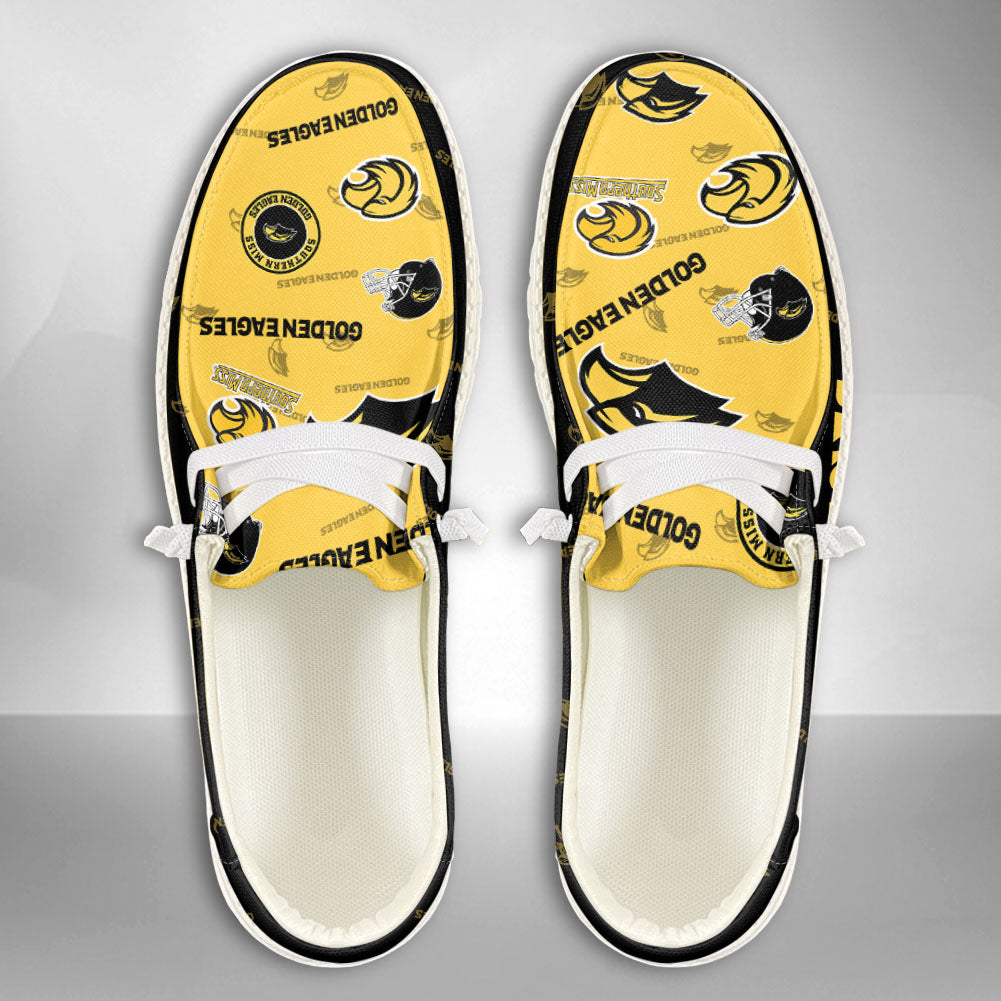 NCAA Southern Miss Golden Eagles Custom Name Hey Dude Shoes 04 M79