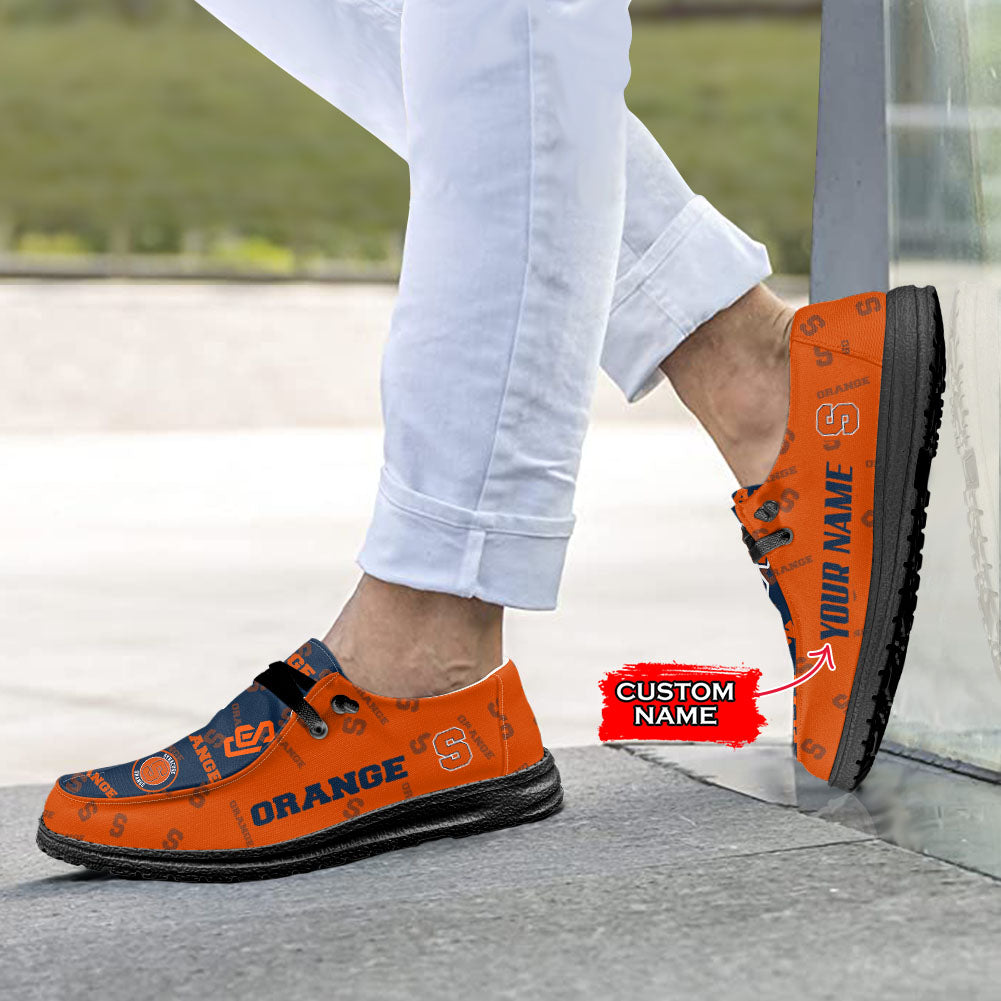 NCAA Syracuse Orange Custom Name Hey Dude Shoes 01 M7