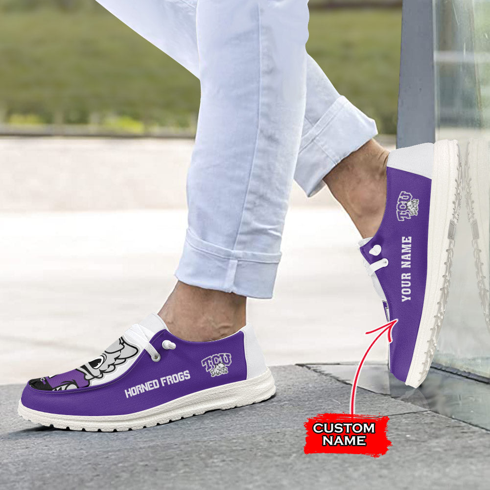 NCAA TCU Horned Frogs - Custom Name Hey Dude Shoes 02