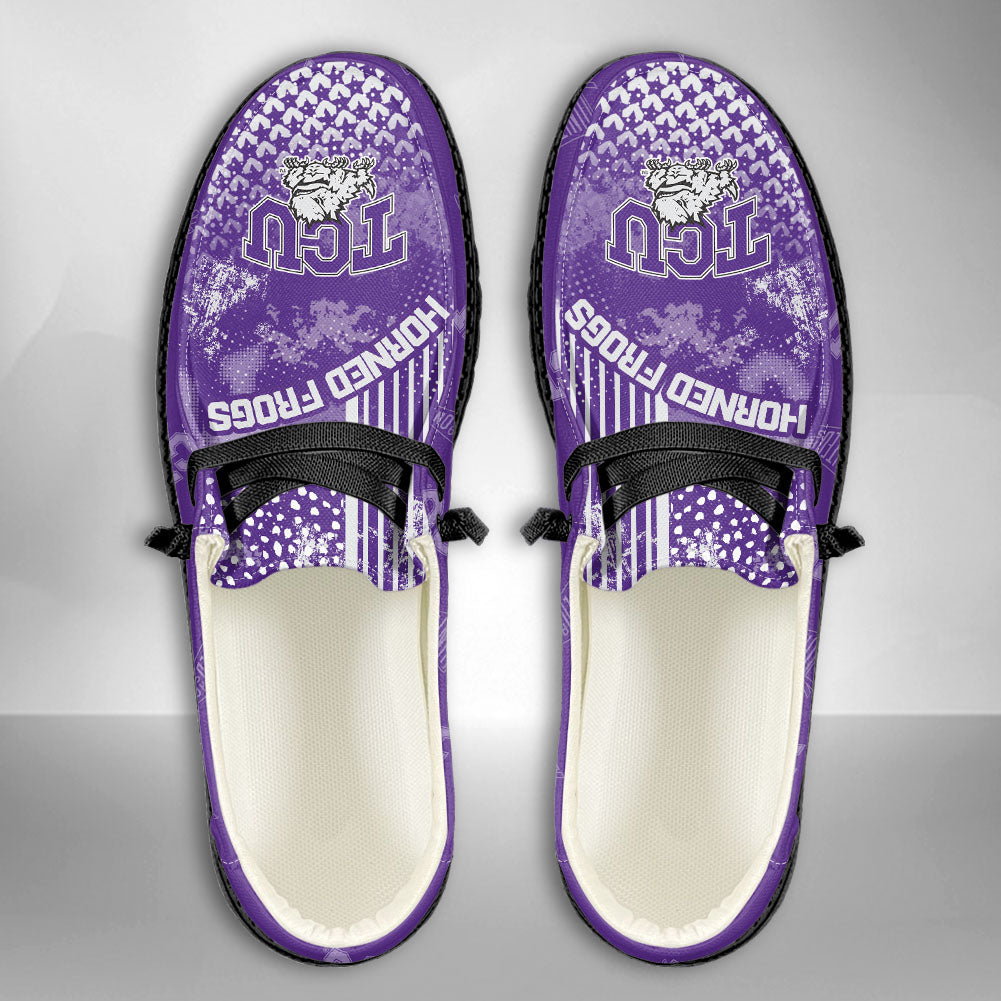 NCAA TCU Horned Frogs Custom Name Hey Dude Shoes 03 M7
