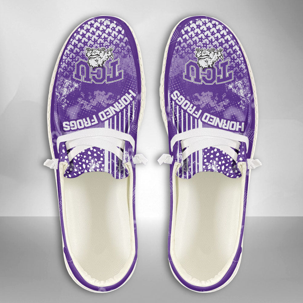 NCAA TCU Horned Frogs Custom Name Hey Dude Shoes 03 M7