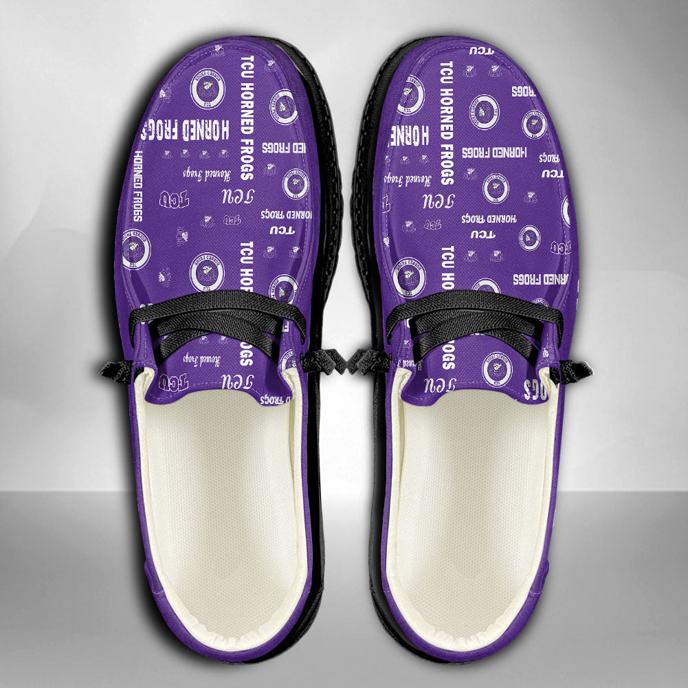 NCAA TCU Horned Frogs Custom Name Hey Dude Shoes 04 M7