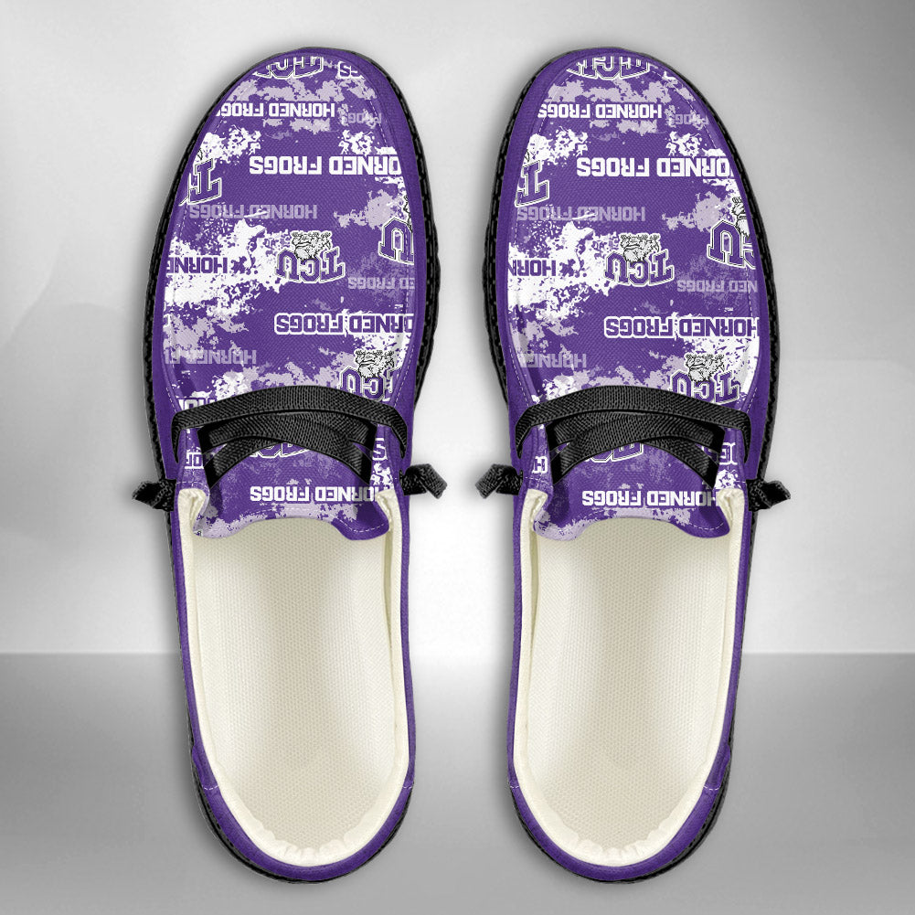 NCAA TCU Horned Frogs Custom Name Hey Dude Shoes 05 M7