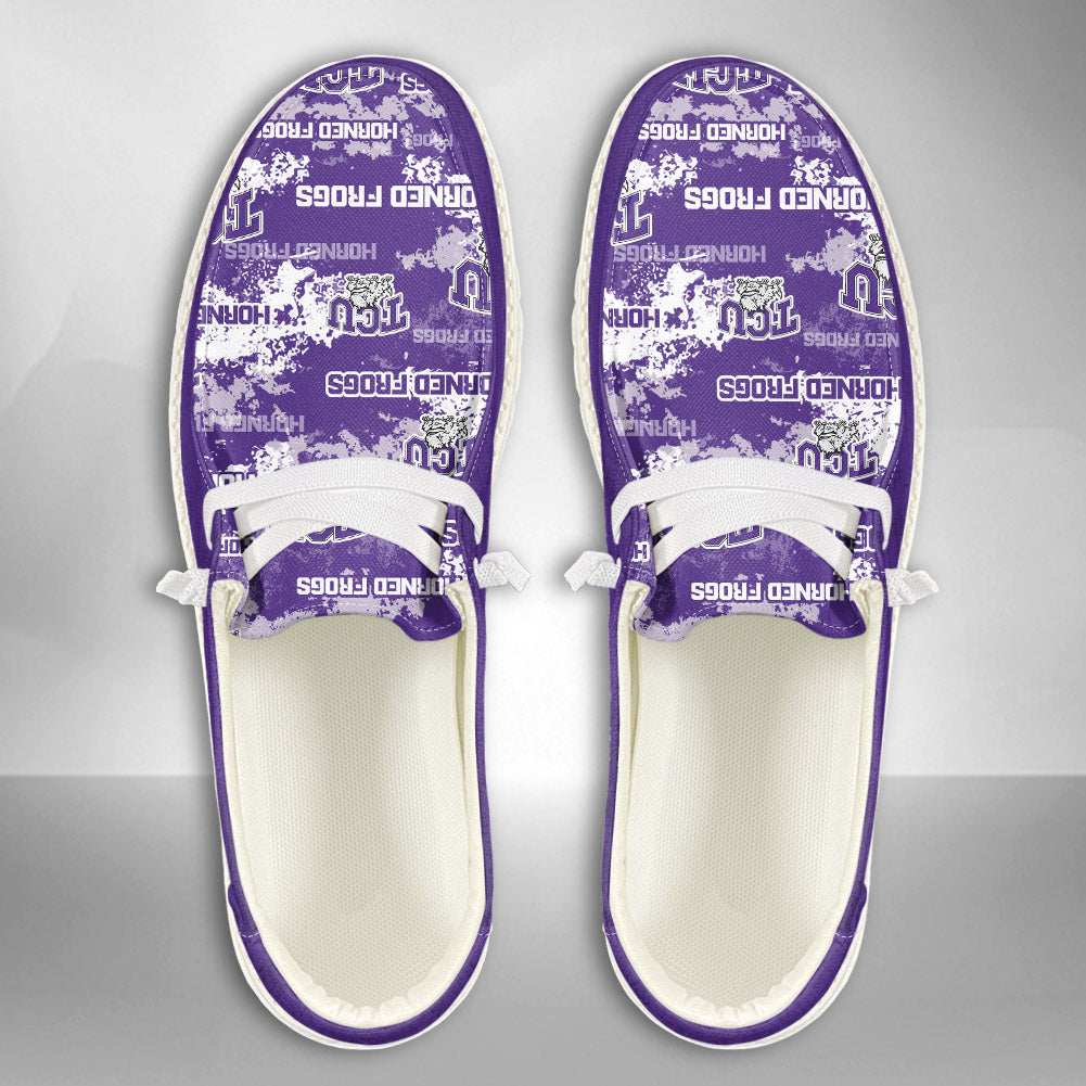 NCAA TCU Horned Frogs Custom Name Hey Dude Shoes 05 M79