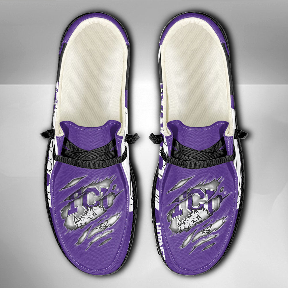NCAA TCU Horned Frogs Custom Name Hey Dude Shoes 07 M7