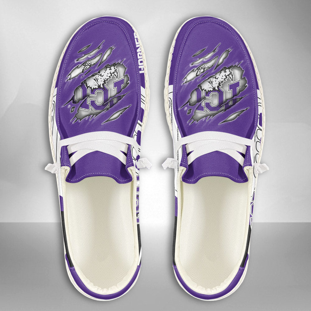 NCAA TCU Horned Frogs Custom Name Hey Dude Shoes 07 M7