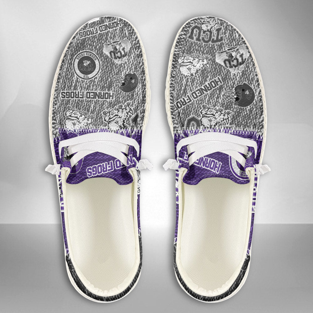 NCAA TCU Horned Frogs Custom Name Hey Dude Shoes 08 M79