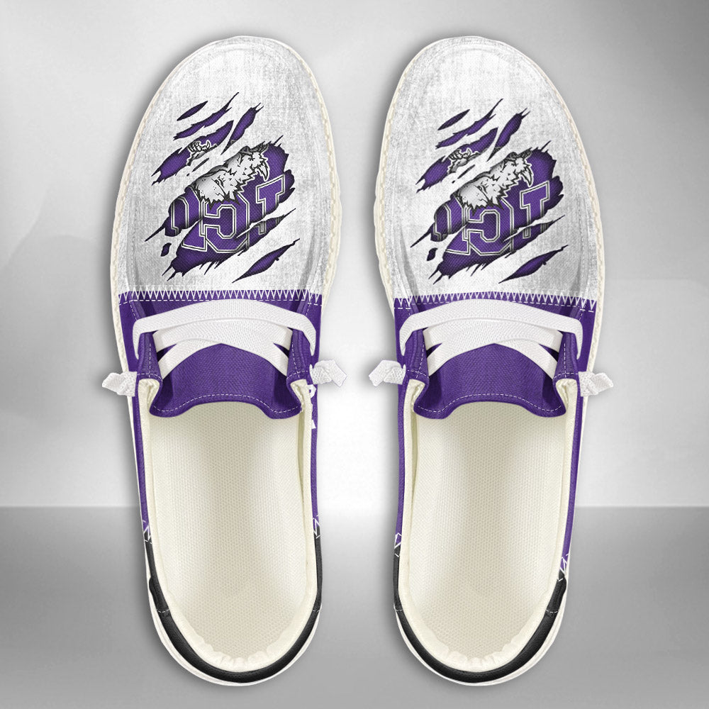 NCAA TCU Horned Frogs Custom Name Hey Dude Shoes 09 M79