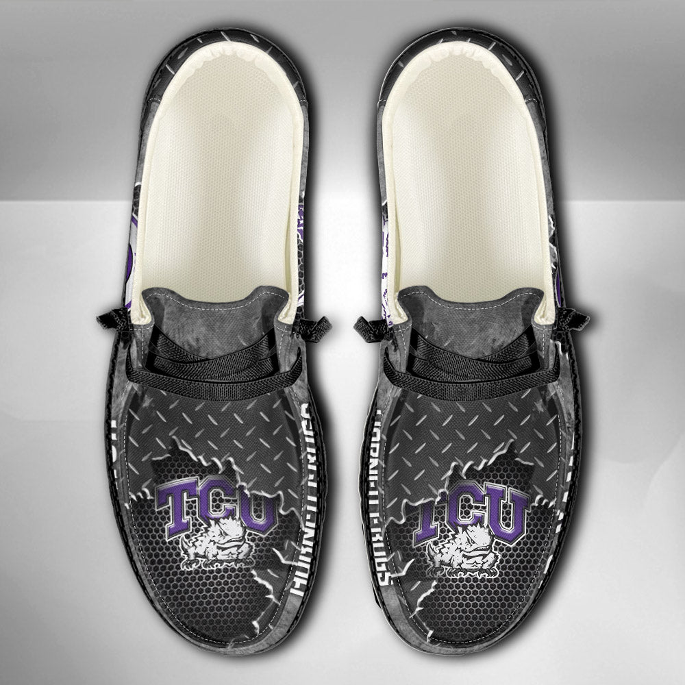 NCAA TCU Horned Frogs Custom Name Hey Dude Shoes 15 M79