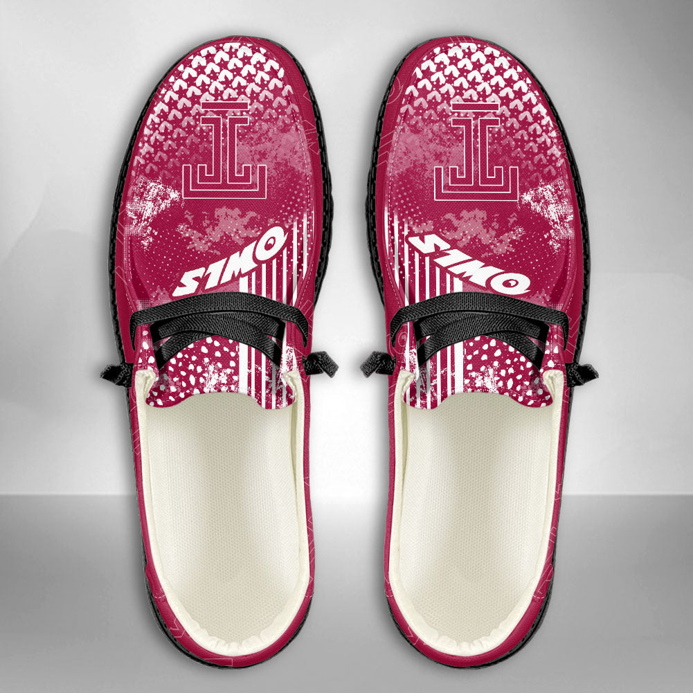NCAA Temple Owls Custom Name Hey Dude Shoes 03 M7
