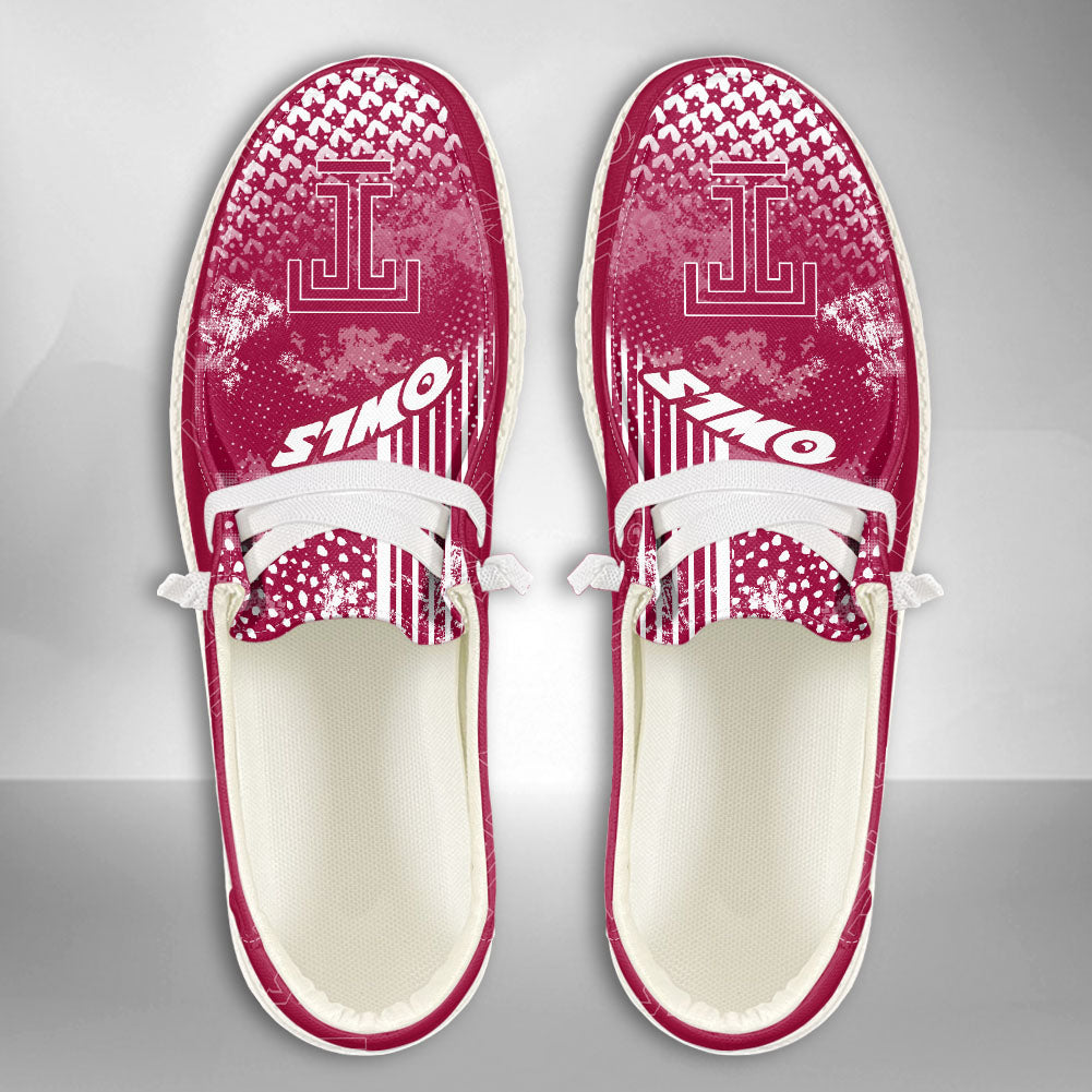 NCAA Temple Owls Custom Name Hey Dude Shoes 03 M7