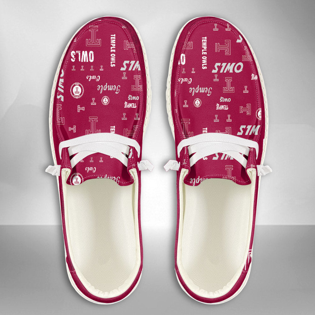 NCAA Temple Owls Custom Name Hey Dude Shoes 04 M12