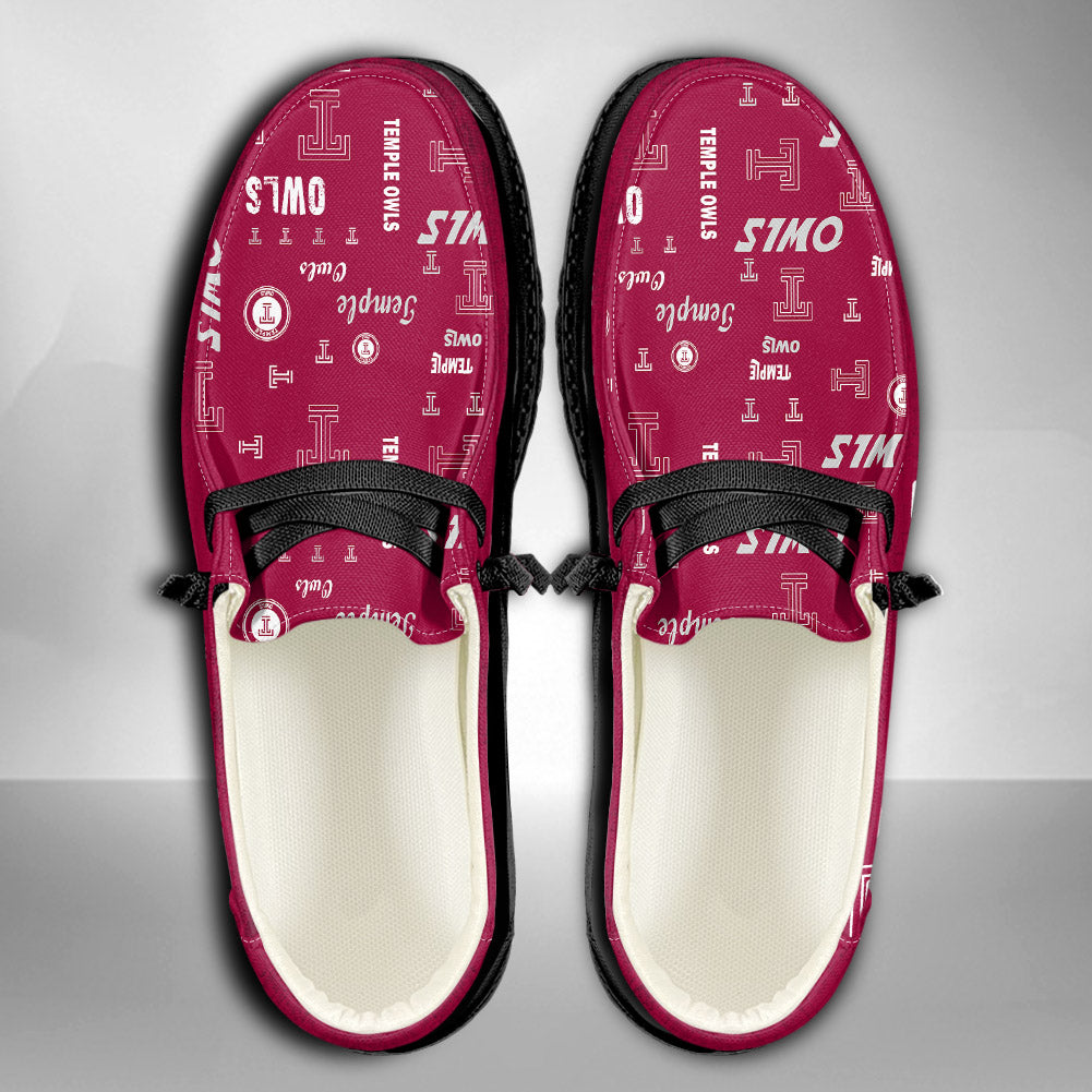 NCAA Temple Owls Custom Name Hey Dude Shoes 04 M7