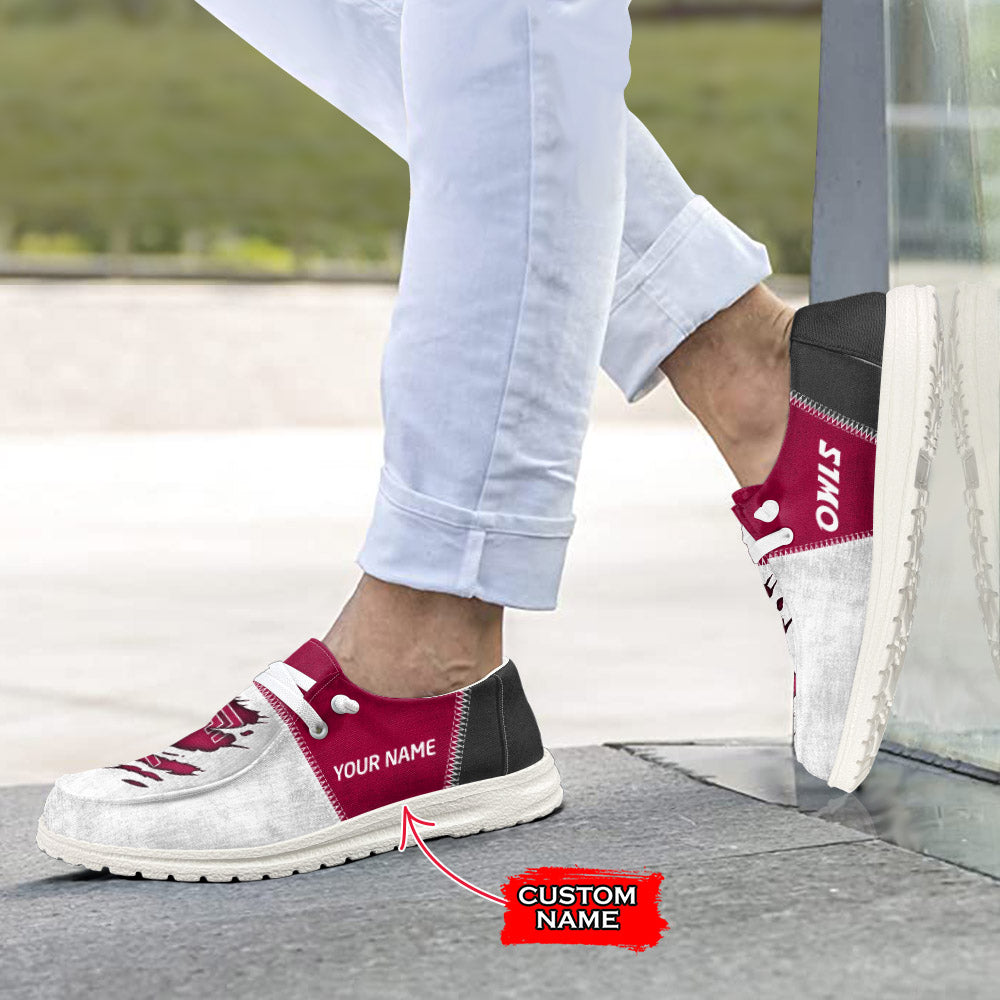 NCAA Temple Owls Custom Name Hey Dude Shoes 09 M79