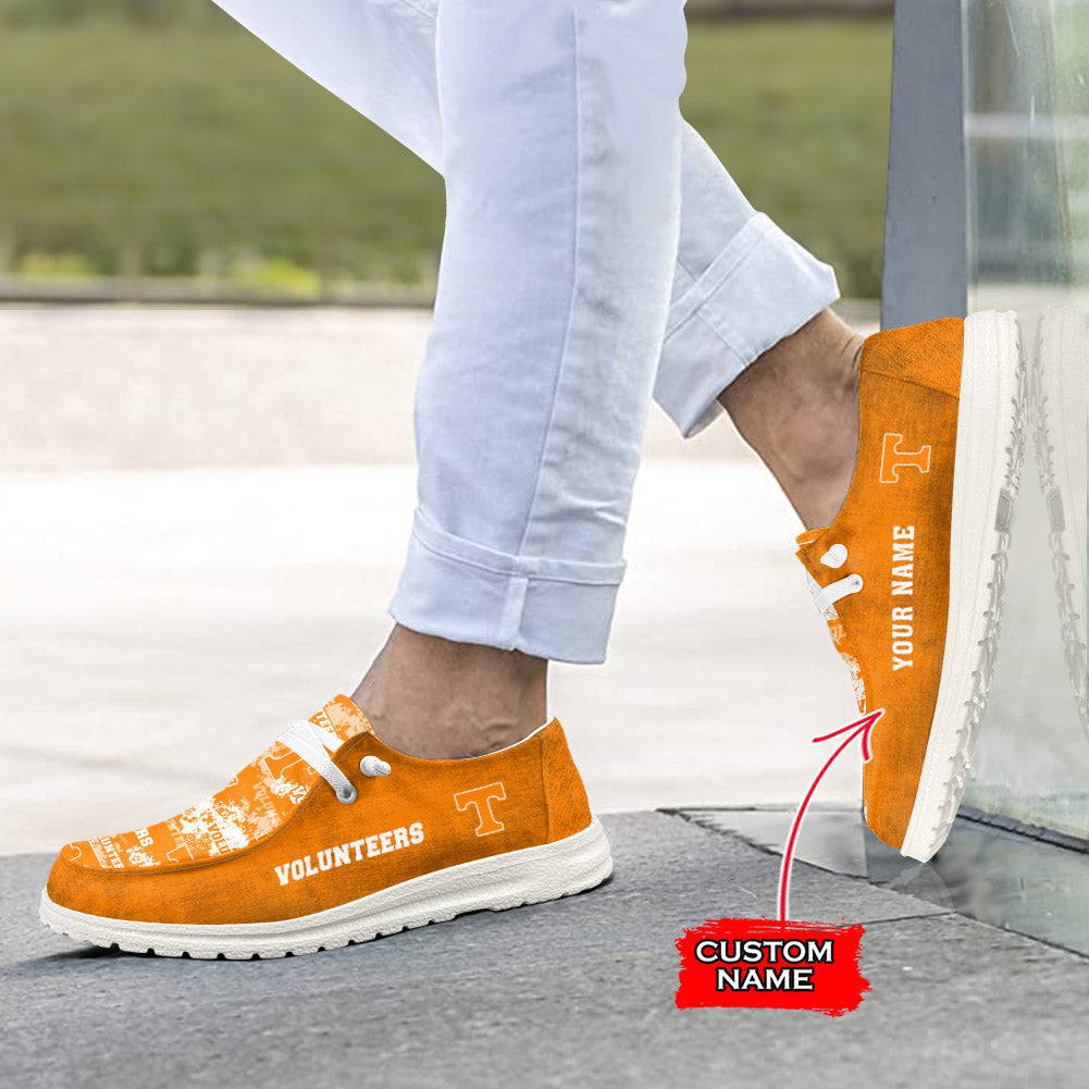 NCAA Tennessee Volunteers Custom Name Hey Dude Shoes 05 M22