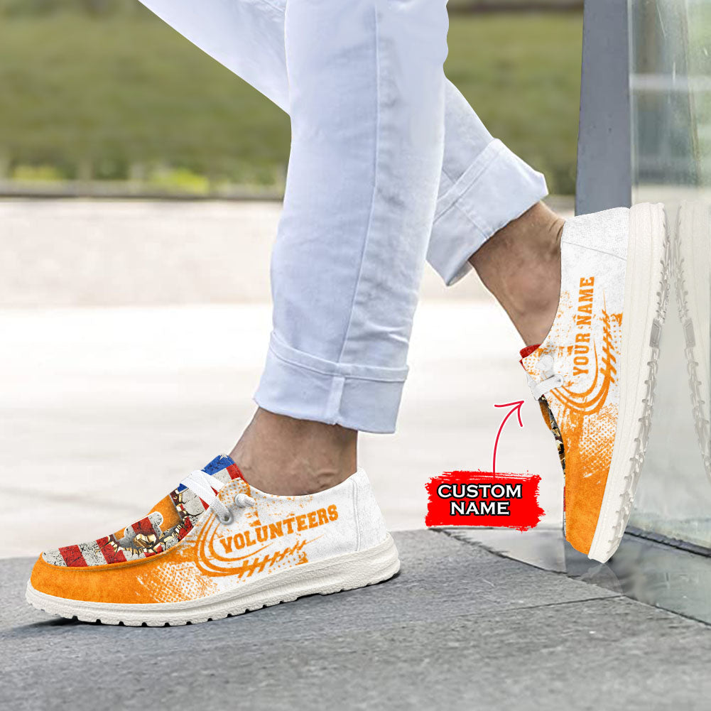 NCAA Tennessee Volunteers Custom Name Hey Dude Shoes 07 M79