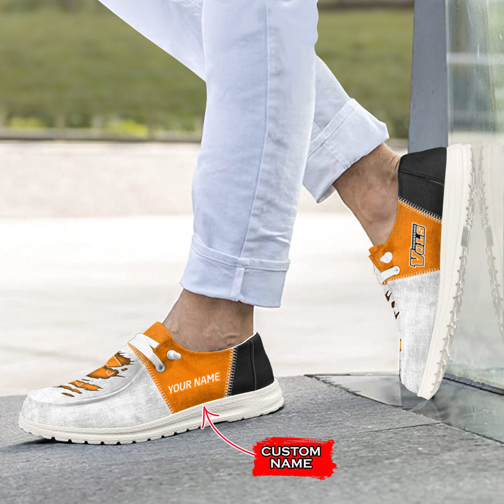 NCAA Tennessee Volunteers Custom Name Hey Dude Shoes 09 M79
