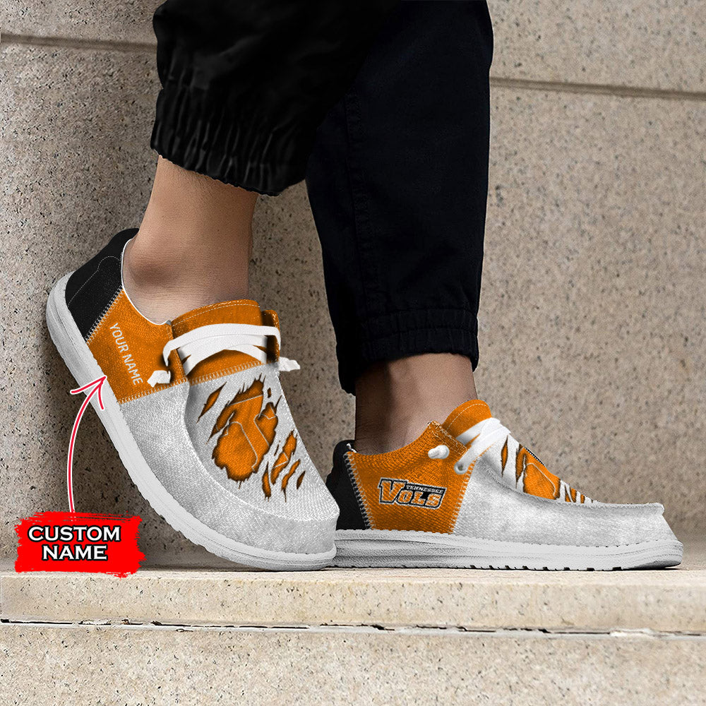 NCAA Tennessee Volunteers Custom Name Hey Dude Shoes 09 M79