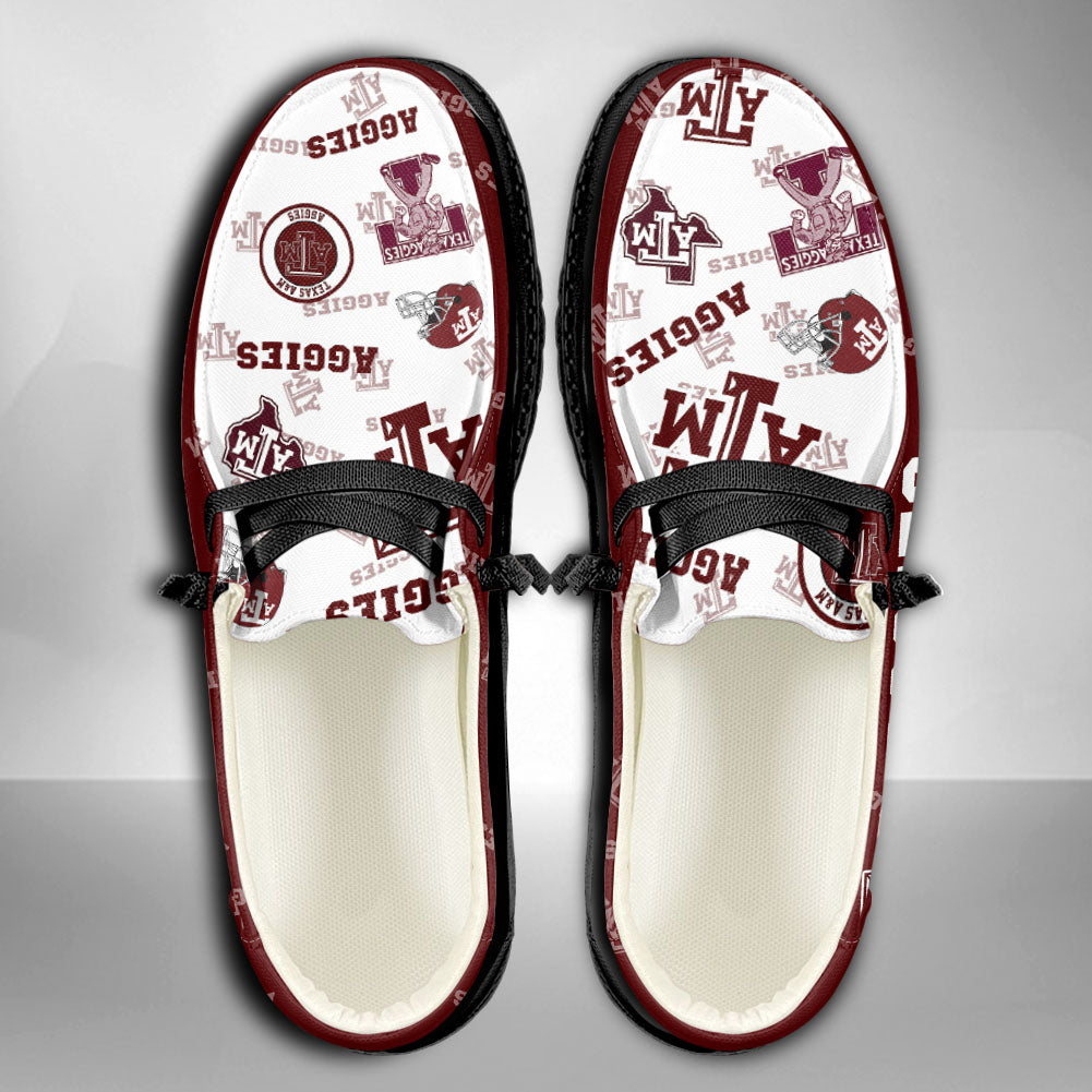 NCAA Texas A&amp;M Aggies Custom Name Hey Dude Shoes 01