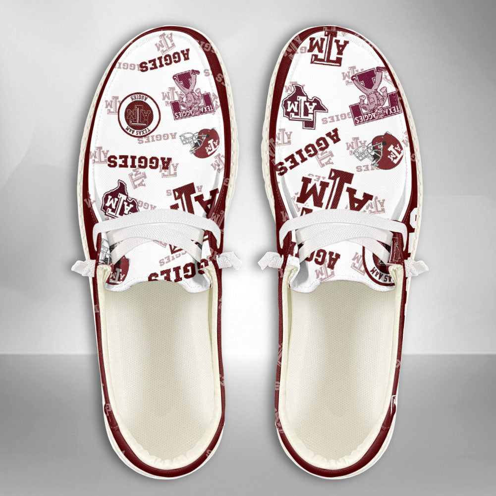 NCAA Texas A&amp;M Aggies Custom Name Hey Dude Shoes 01