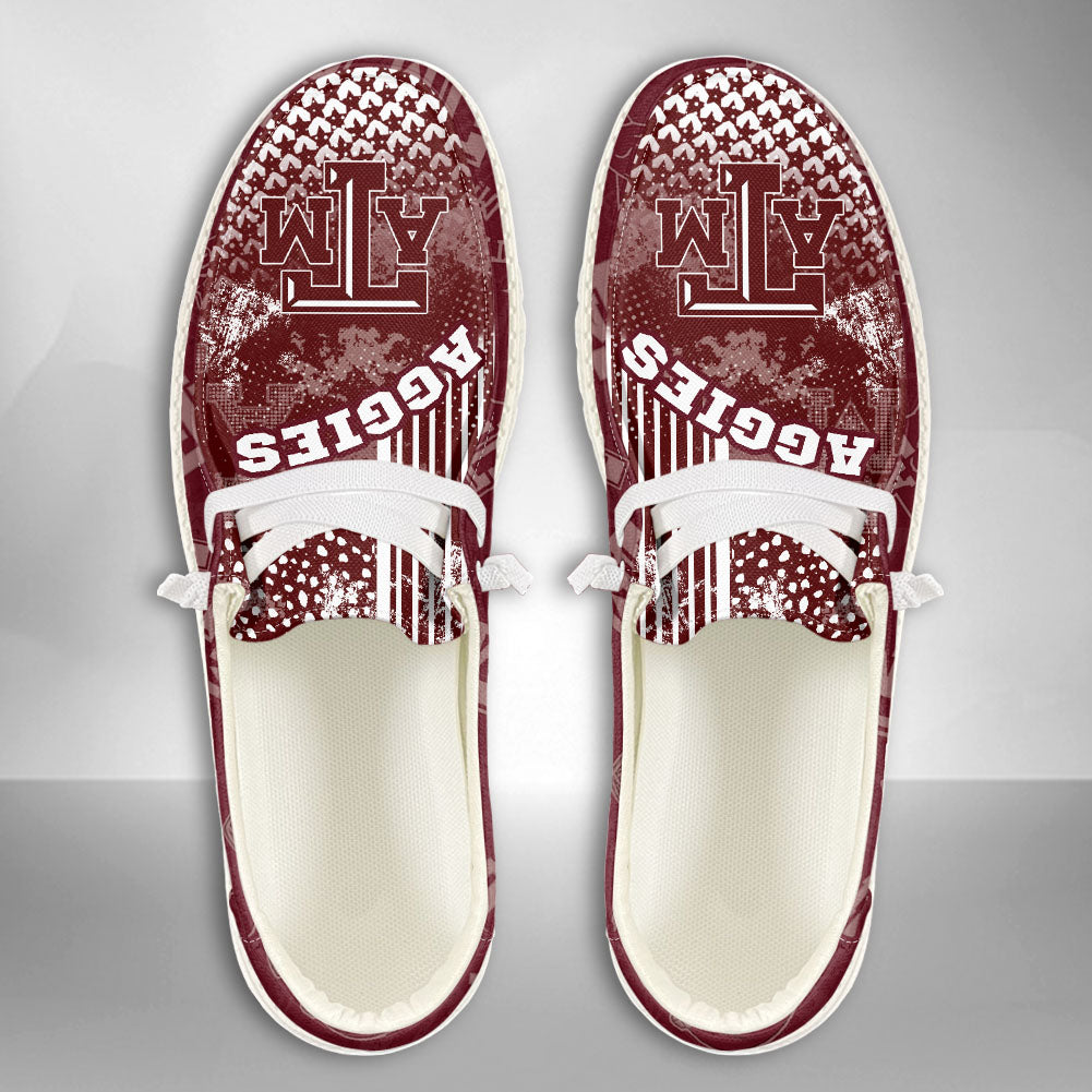 NCAA Texas A&amp;M Aggies Custom Name Hey Dude Shoes 03 M7