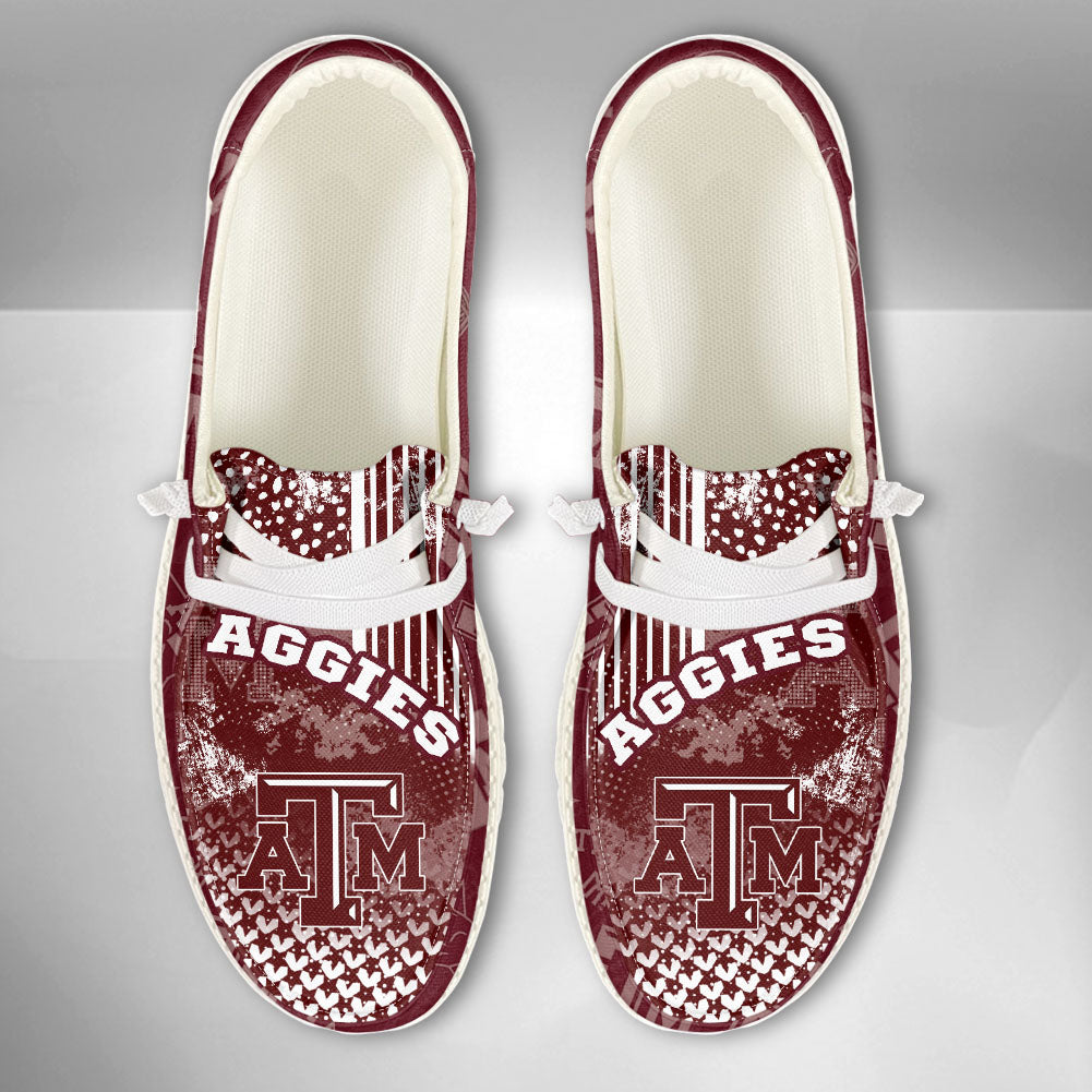 NCAA Texas A&amp;M Aggies Custom Name Hey Dude Shoes 03 M7