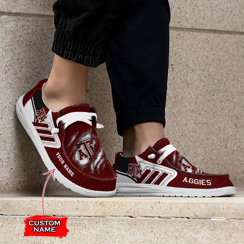 NCAA Texas A&amp;M Aggies Custom Name Hey Dude Shoes 07 M7
