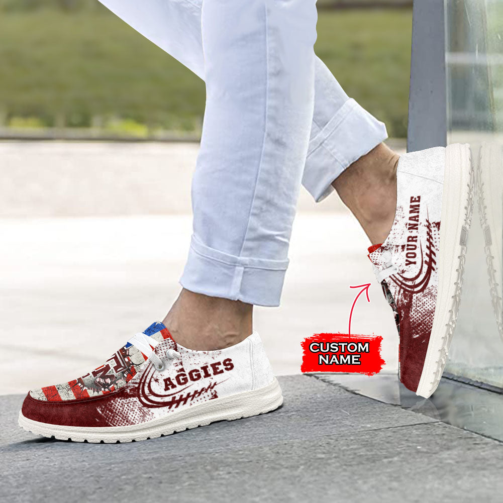 NCAA Texas A&amp;M Aggies Custom Name Hey Dude Shoes 07 M79