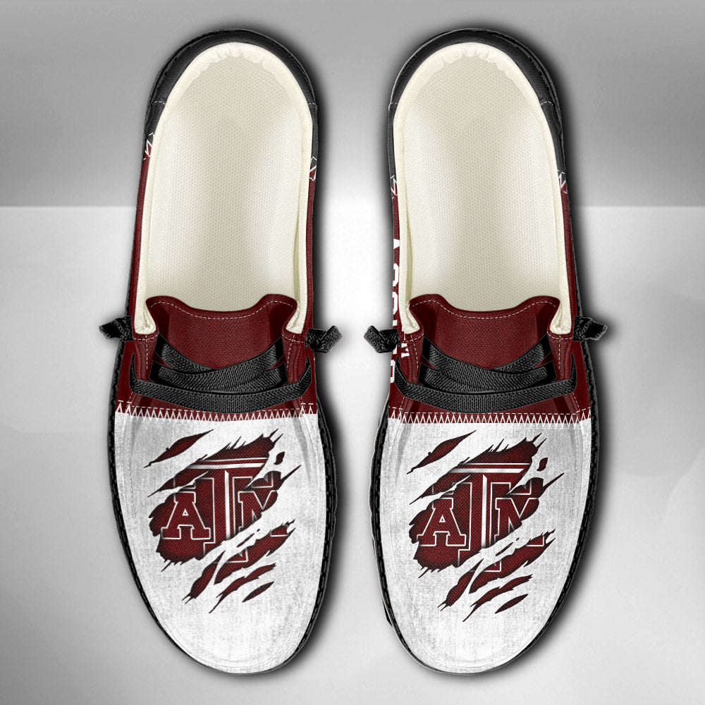 NCAA Texas A&amp;M Aggies Custom Name Hey Dude Shoes 09 M79