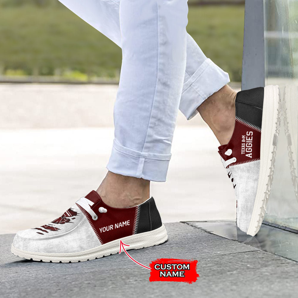 NCAA Texas A&amp;M Aggies Custom Name Hey Dude Shoes 09 M79