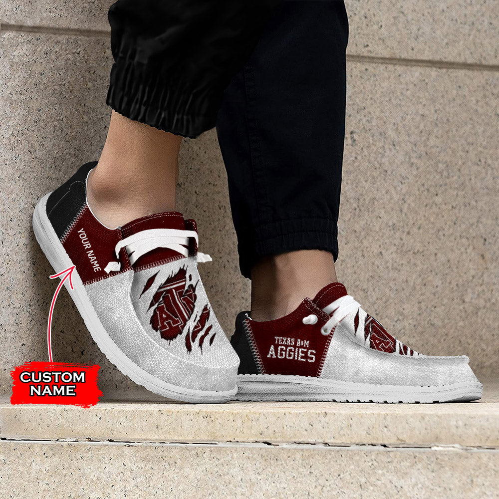 NCAA Texas A&amp;M Aggies Custom Name Hey Dude Shoes 09 M79