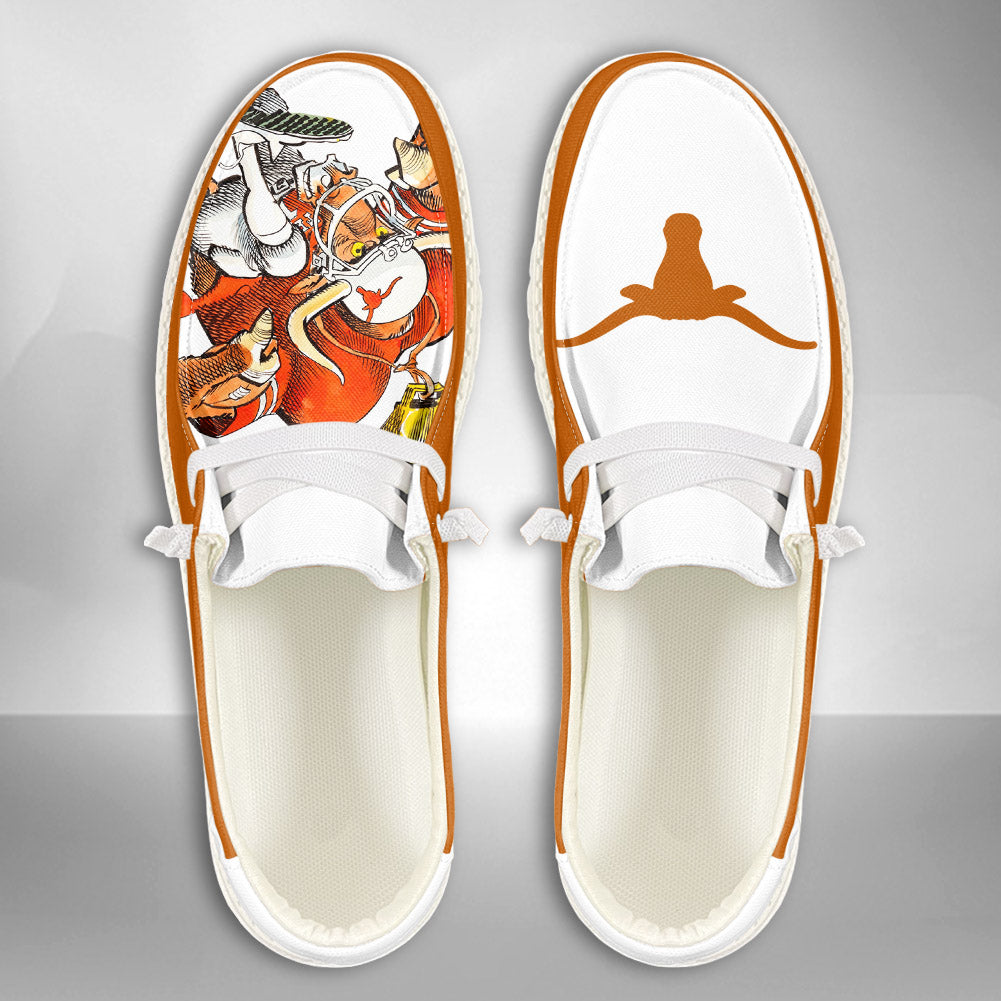 NCAA Texas Longhorns - Custom Name Hey Dude Shoes 02