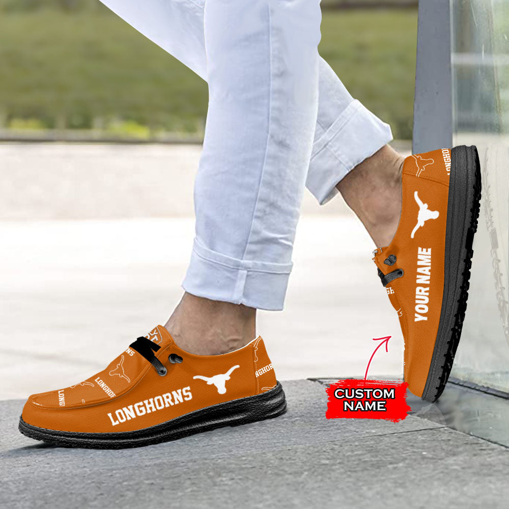 NCAA Texas Longhorns - Custom Name Hey Dude Shoes 02