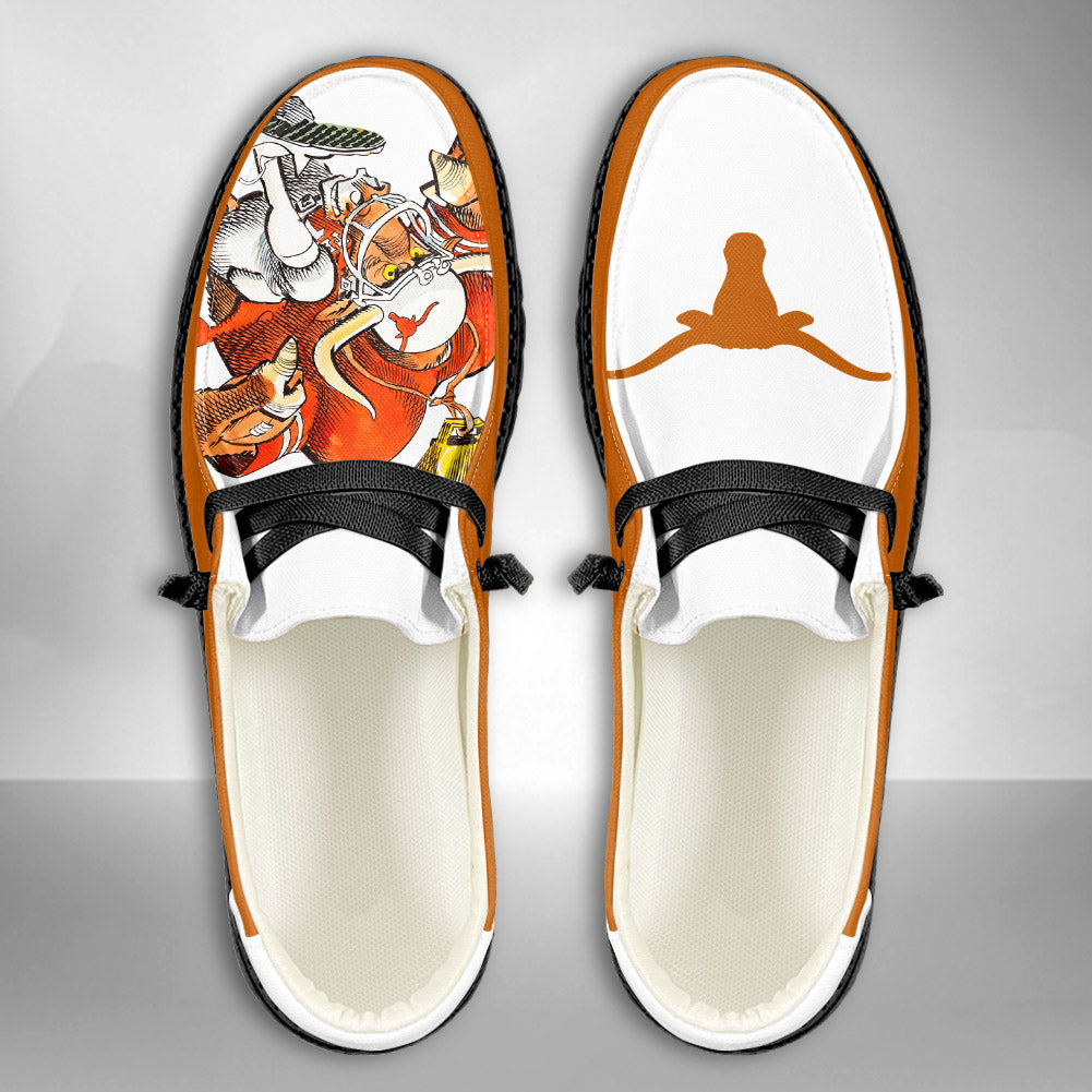 NCAA Texas Longhorns - Custom Name Hey Dude Shoes 02