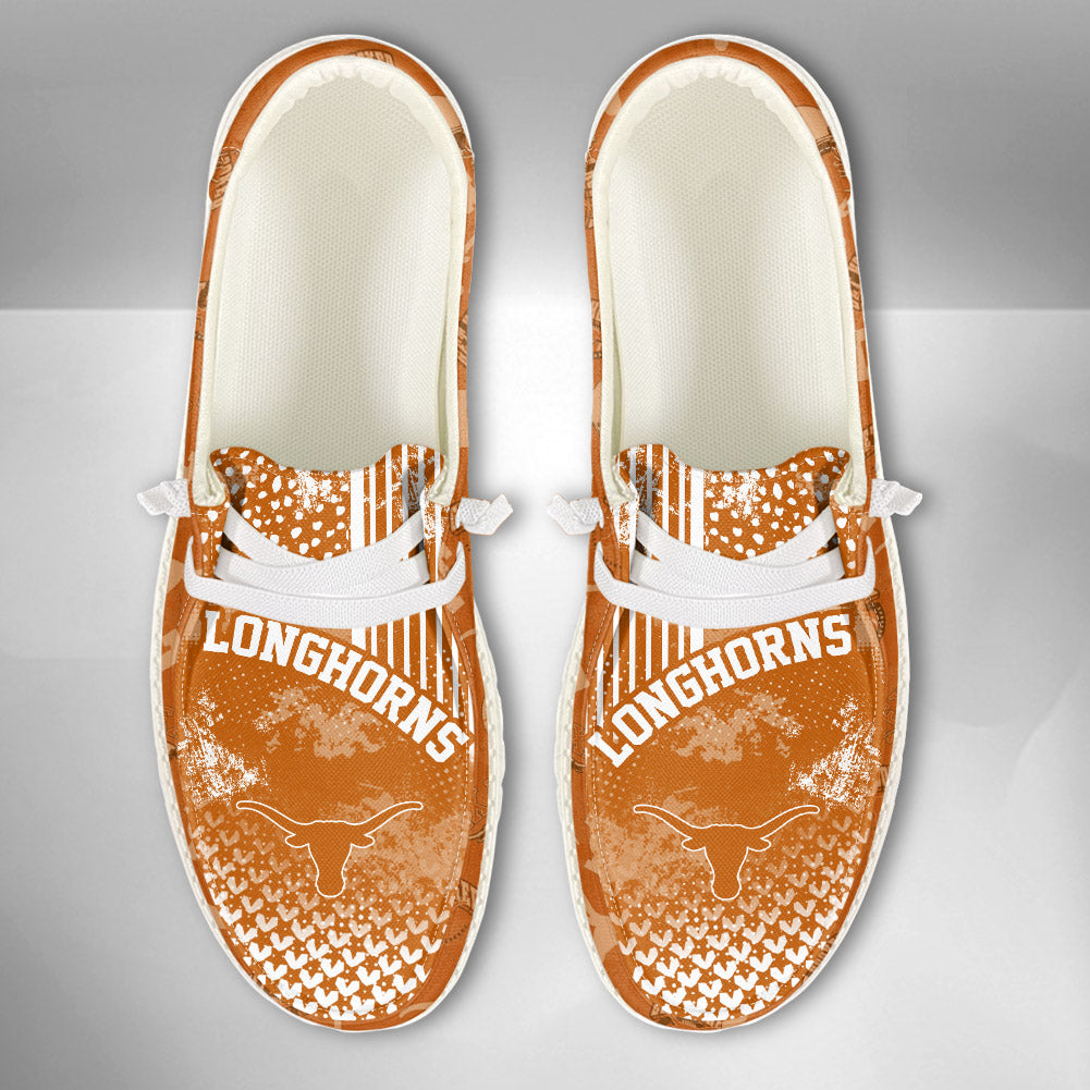 NCAA Texas Longhorns Custom Name Hey Dude Shoes 03 M7