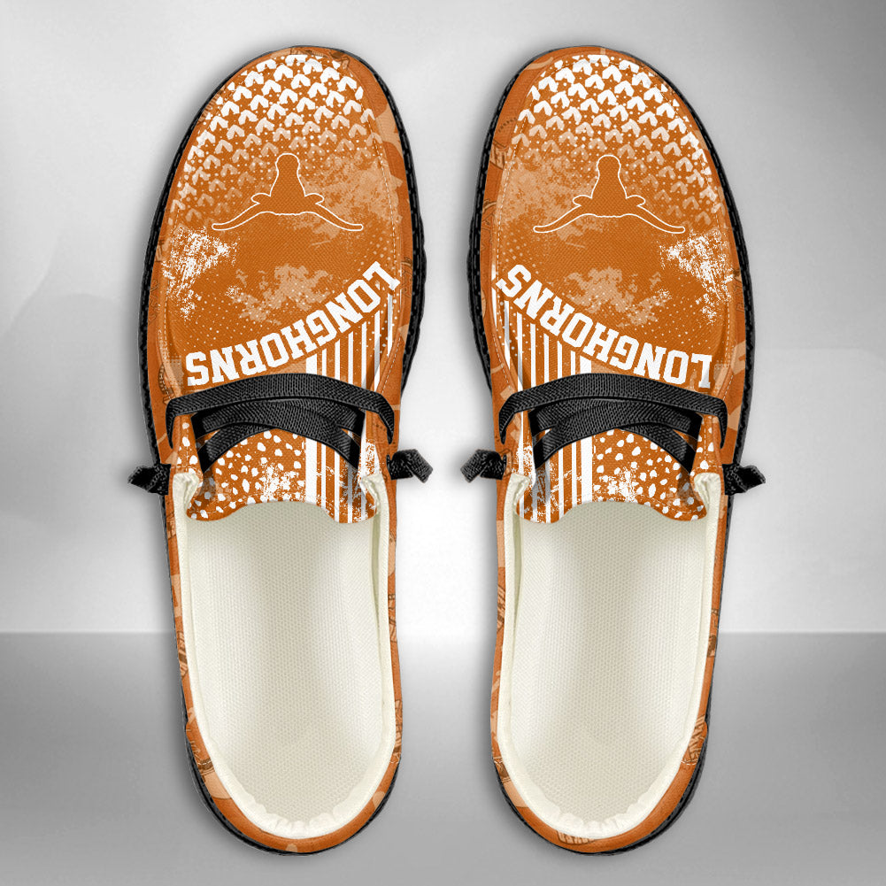 NCAA Texas Longhorns Custom Name Hey Dude Shoes 03 M7