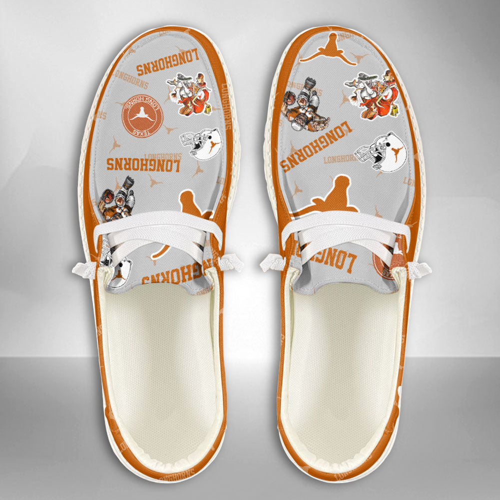 NCAA Texas Longhorns Custom Name Hey Dude Shoes 04